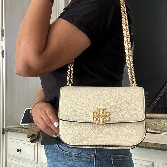 New Tory Burch BRITTEN SMALL ADJUSTABLE SHOULDER BAG NEW CREAM - Picture 7 of 11